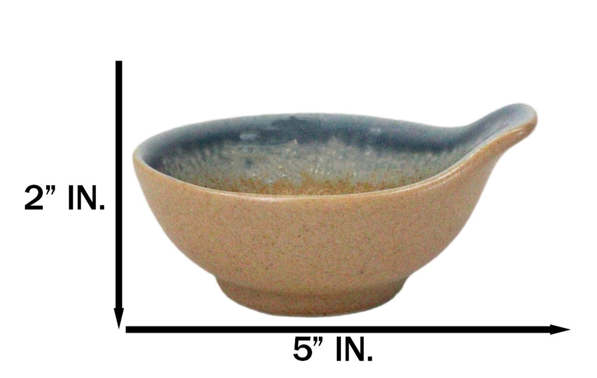 Pack Of 5 Blue River Ao Nagashi Small Ponzu Miso Soup Bowls With Handle 5oz
