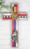 Western Patriotic American Flag Fallen Soldier Army Eagle Medal Wall Cross Decor