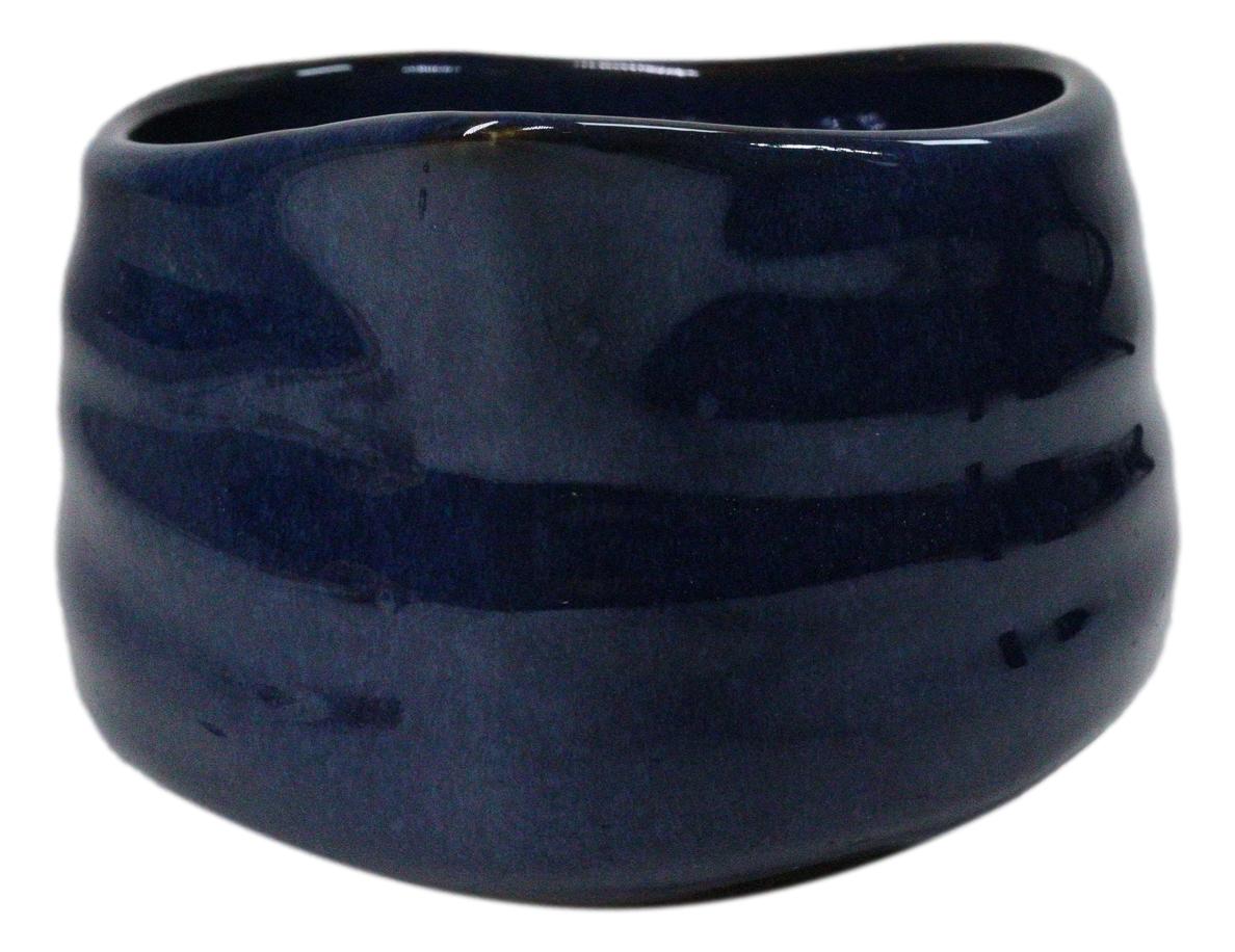 Glossy Navy Blue Ceramic Japanese Matcha Green Tea Bowl Whisk & Scoop Set