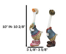 Set of 2 Western Cowboy Cowgirl Ducks With Hats Scarves And Boots Figurines