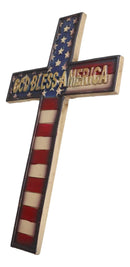 Western Patriotic USA Flag Old Faithful God Bless America Memorial Wall Cross