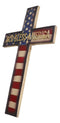 Western Patriotic USA Flag Old Faithful God Bless America Memorial Wall Cross