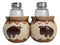 Western Native American Buffalo Bison Canister Jars Salt Pepper Shakers Holder