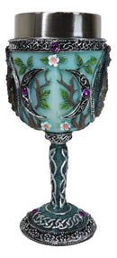 Wicca Triple Moon Goddess Maiden Mother Crone Witchcraft Wine Goblet Chalice 5oz