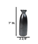 Set Of 6 Porcelain Tetsu Kesho Iron Balck Japanese Wine Sake Tokkuri Flasks 9oz