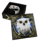 Snowy Owl Trinket Box, 5 x 5 Inch Decorative Keepsake Box with Celtic Knotwork