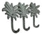 Cast Iron Verdigris Tropical Beach Coconut Palm Trees Coat Keys Triple Wall Hook