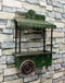 Rustic Green Galvanized Metal Farm Fresh Market Cart Hanging Wall Planter 19"H