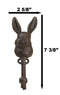 Pack Of 2 Cast Iron Farmhouse Rustic Whimsical Bunny Rabbit Wall Coat Hooks
