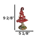 Enchanted Fairy Garden Red White Spotted Crooked Toadstool Mushroom Figurine 9"H