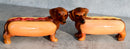 Doxies Hot Dog Sausage Wiener Dachshunds Salt And Pepper Shakers Magnetic Set