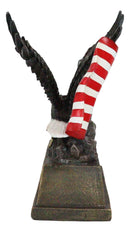 Ebros Pride and Honor Bald Eagle Clutching American Flag Statue 10.75" Tall