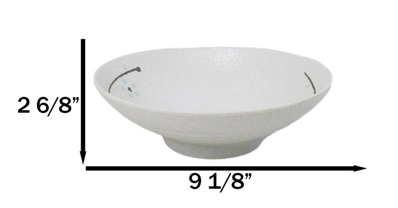 Pack Of 4 Ceramic Yukino Hana Collection Large Ramen Soup Dinner Bowls 36oz
