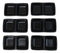 Pack Of 6 Black Silk Melamine 2 Partition Condiment Sauce Dipping Bowl or Dishes