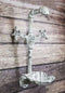 Cast Iron Antiqued White Spigot Faucet Bird On Flower Wall Bird Feeder Bath 16"H