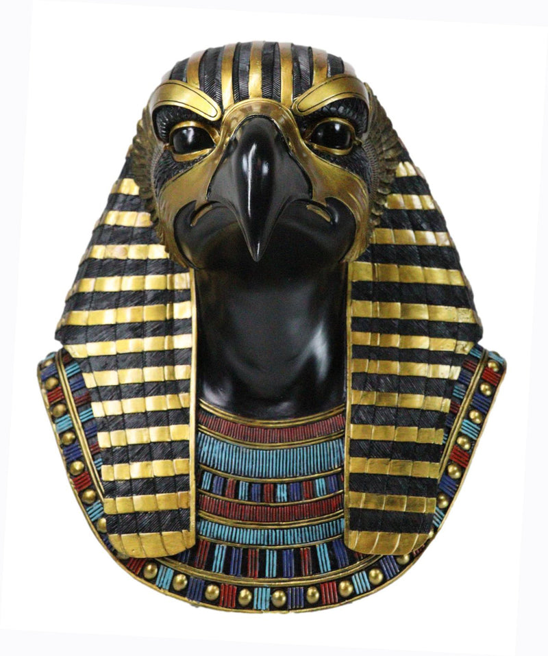 Ancient Egyptian Deity Horus God Of The Sky Bust Wall Plaque Sculpture 12.25"H
