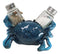 Nautical Ocean Marine Blue Crab Salt And Pepper Shakers Holder Figurine Set