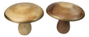 Pack Of 2 Rustic Handcrafted Hardwood Acacia Mushrooms With Golden Edge Decors