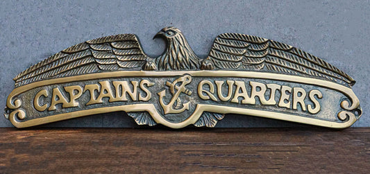 Nautical Marine Captains Quarters Eagle Sailor Anchor Aluminum Wall Decor Plaque - Ebros Gift