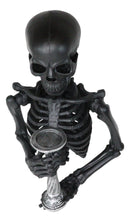 De Mortuis Hallow Impaled Grinning Bone Skeleton Wall Candleholder Sculpture 18"