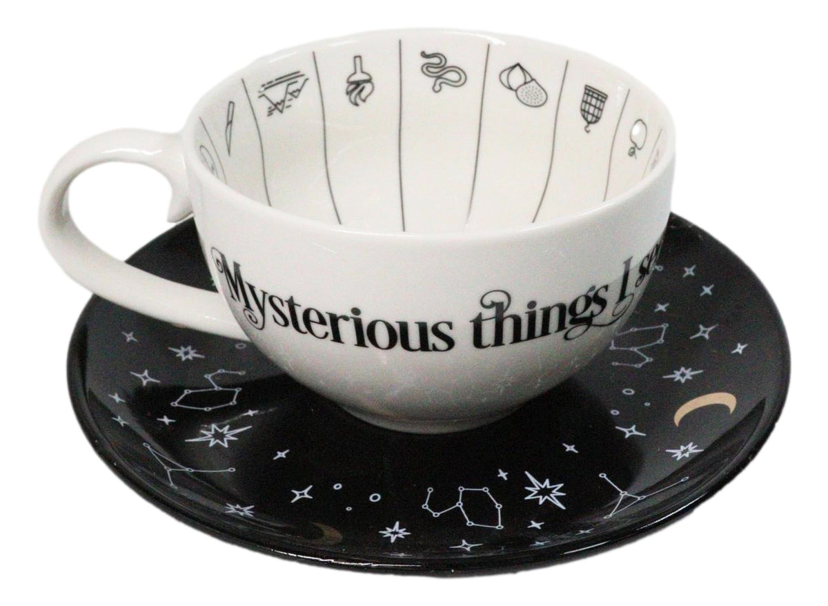 Ebros Fortune Telling Tea Cup and Saucer Set Bone China Tasseography