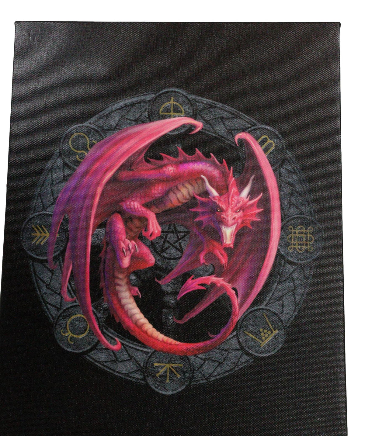 Anne Stokes Lammas Drake Sabbats Wheel of The Year Dragon Canvas Wall Decor - Ebros Gift