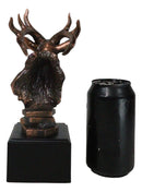Rustic Wild Forest Woodland Wapiti Elk Deer Bust Trophy Figurine With Base Stand
