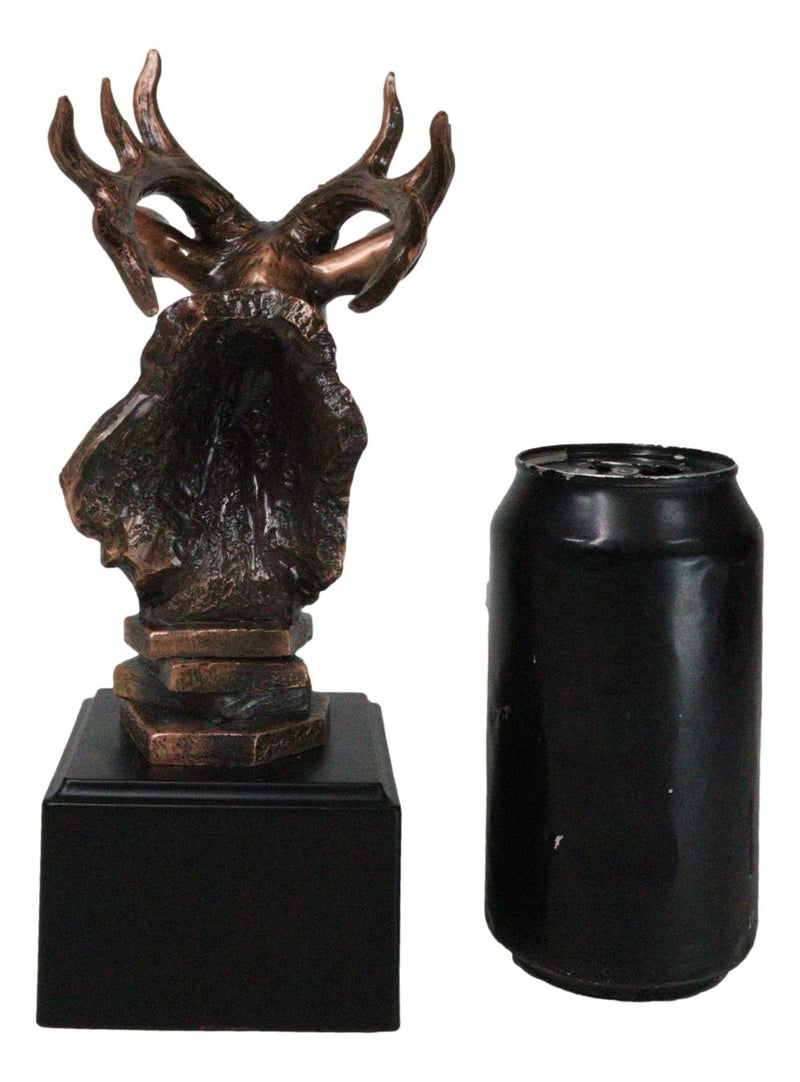 Rustic Wild Forest Woodland Wapiti Elk Deer Bust Trophy Figurine With Base Stand