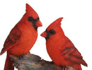 Wildlife Nature 2 Northern Red Cardinal Birds Perching On Branch Figurine