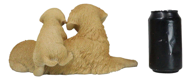 Realistic Golden Retriever Mother Cuddling With Puppy Canine Family Figurine