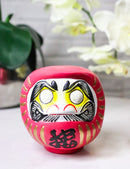 Pink Talisman of Romance Luck Japanese Zen Daruma Figurine With Unpainted Eyes