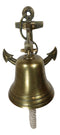Aluminum Brass Plated Nautical Marine Fouled Anchor Door Wall Dinner Yard Bell