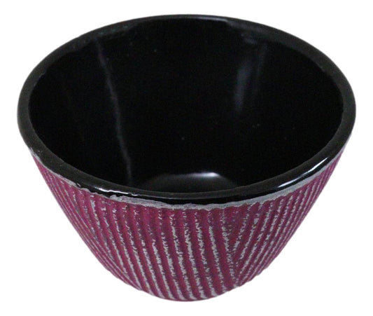 Pack Of 4 Magenta With Silver Hues Cast Iron Tetsubin Textured Tea Cups 3oz