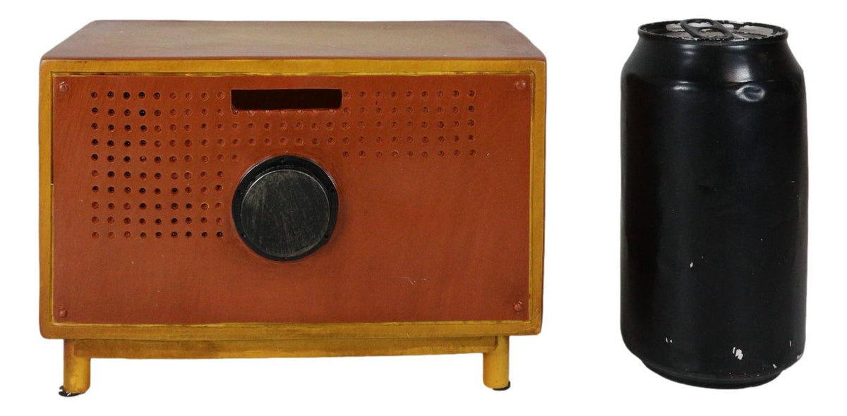 Vintage Retro Rectangle TV Television Box Set Money Coin Savings Piggy Bank