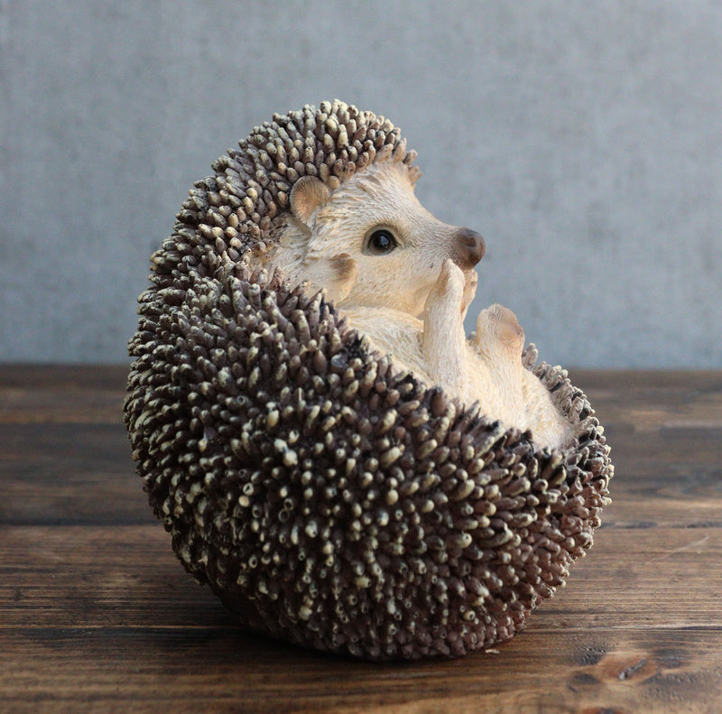 Lifelike Realistic Spinal Mammal Baby Hedgehog Lying On Back Decorative Figurine