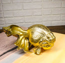 Auspicious Realistic Goldfish Gold Fish Sculpture 8"L Nautical Marine Decor
