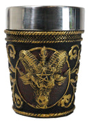 Set Of 2 Occultic Pagan Pentagram Sigil Of Baphomet Sabbatic Goat Shot Glasses