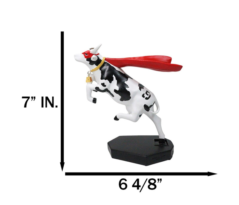 Cow Parade Superhero Red Cape Super Cow With Golden Bell Collector's Figurine