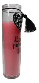 Pack of 2 Pink Love Potion Passion Fruit Tube Wax Candles In Glass Jars 8"H