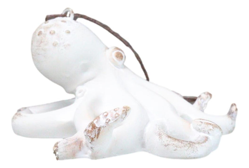 Set Of 6 Antique White Octopus Ocean Marine Wall Hanging Decor Tree Ornaments