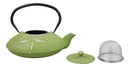 Green Dragonfly Traditional Cast Iron Tetsubin Teapot With Enamel Liner 37oz