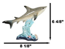 Nautical Marine Wildlife Great White Shark Swimming Over Sea Coral Reef Statue