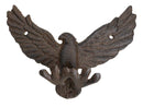 Pack Of 2 Cast Iron Rustic American Bald Eagle Multi Peg Coat Keys Wall Hooks
