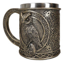 Celtic Knot Wicca Wise Great Horned Owl Perching On Pentagram Star Coffee Mug