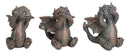 Set of 3 See Hear Speak No Evil Funny Hatchling Baby Dragons Fantasy Figurines