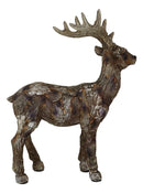 Rustic Western Woodlands Emperor Stag Deer Buck Faux Wooden Resin Figurine