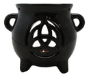 Wicca Witchcraft Triquetra Black Cauldron Essential Oil Warmer Candle Holder