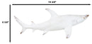 Nautical Ocean Marine Great White Shark Swimming Antiqued White Figurine 19.5"L