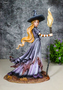 Amy Brown Fantasy Halloween Bewitching Autumn Witch With Broomstick Figurine
