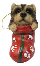 Yorkshire Terrier Yorkie Puppy In Sock Holiday Fest Christmas Ornament Figurine